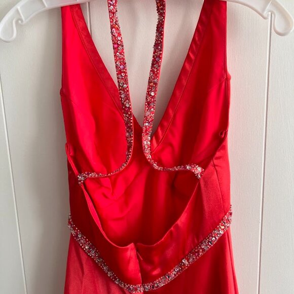 Red Jeweled Prom Dress - Picture 4 of 9